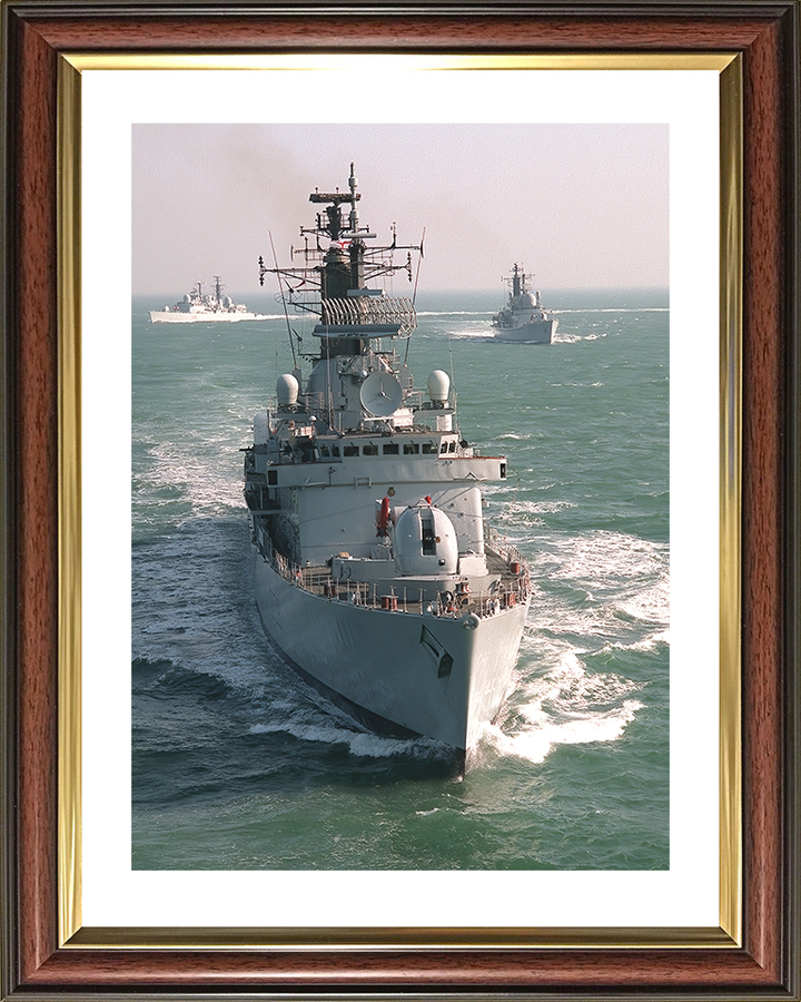 HMS Cardiff (D108) Royal Navy Type 42 Destroyer High Bow View Photo Print Wall Art Decor Posters, Prints, & Visual Artwork Hampshire Prints 10 x 8 Classic Frame Yes