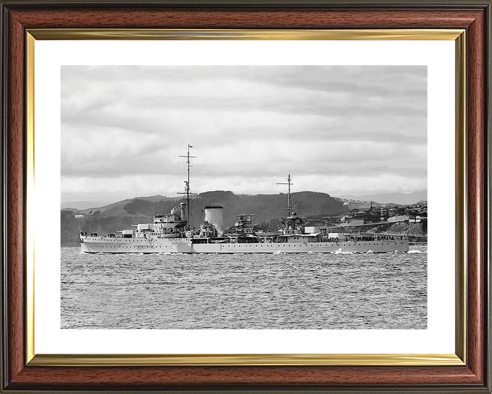 HMS Achilles (C70) Royal Navy Leander Class Light Cruiser Photo Print Warship Wall Art Posters, Prints, & Visual Artwork Hampshire Prints 10 x 8 Classic Frame Yes