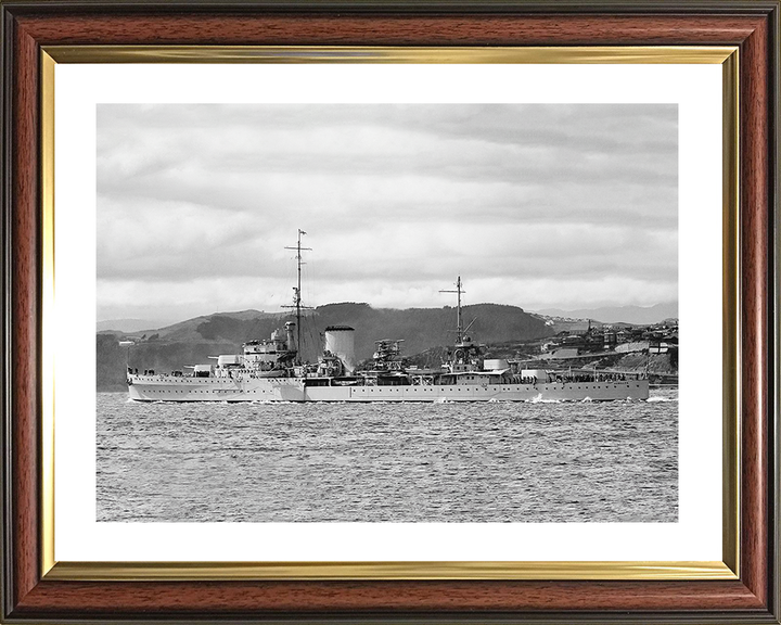 HMS Achilles (C70) Royal Navy Leander Class Light Cruiser Photo Print Warship Wall Art Posters, Prints, & Visual Artwork Hampshire Prints 10 x 8 Classic Frame Yes