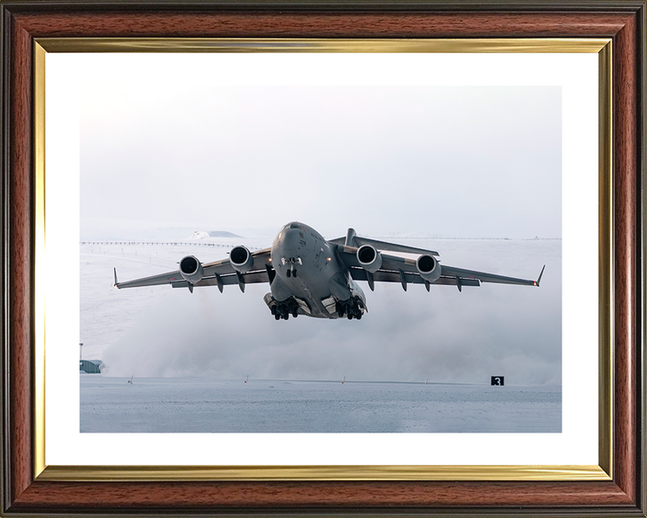 RAF C-17 Globemaster Takeoff Canada 2026 Photo Print Royal Air Force Aircraft Wall Art Aviation Posters, Prints, & Visual Artwork Hampshire Prints 10 x 8 Classic Frame Yes