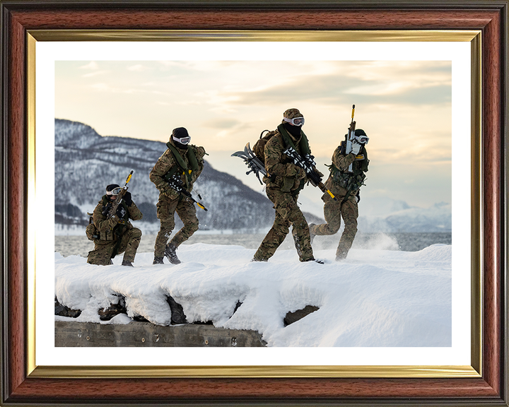 Royal Marines cold weather beach Landing Photo Print - 40 Commando Hampshire Prints 10 x 8 Classic Frame Yes