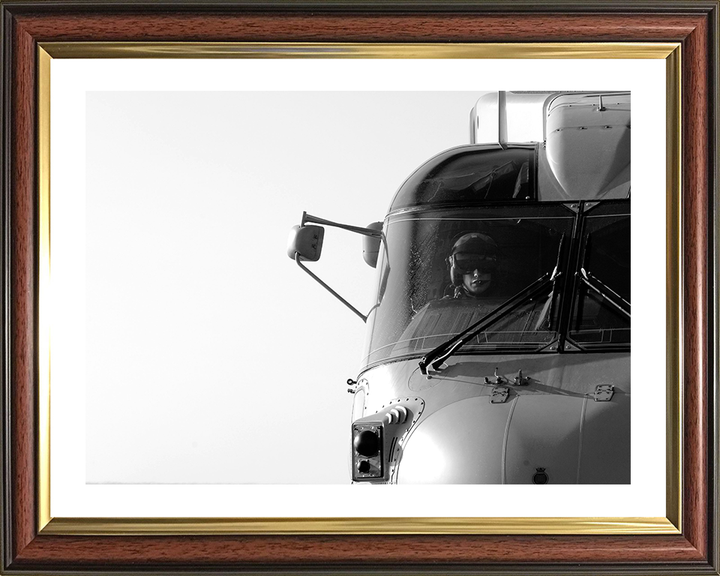 Merlin Helicopter Pilot Portrait Photo Print - Royal Navy Aircraft Hampshire Prints 10 x 8 Classic Frame Yes