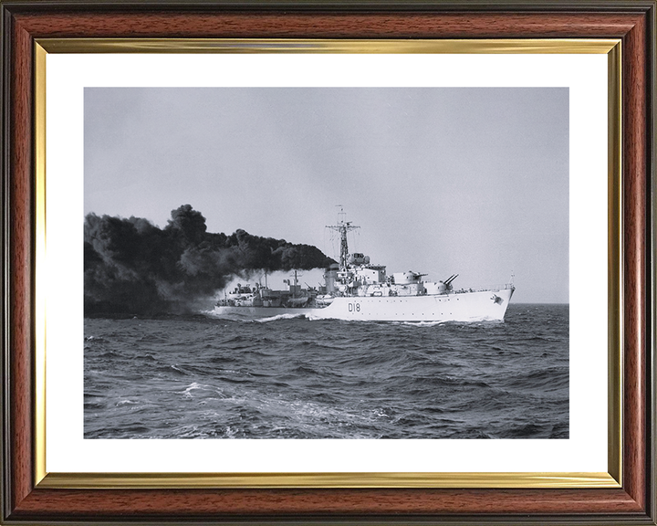 HMS St. Kitts (D18) Photo Print - At Sea 1951 - Royal Navy Battle Class Destroyer Posters, Prints, & Visual Artwork Hampshire Prints 10 x 8 Classic Frame Yes