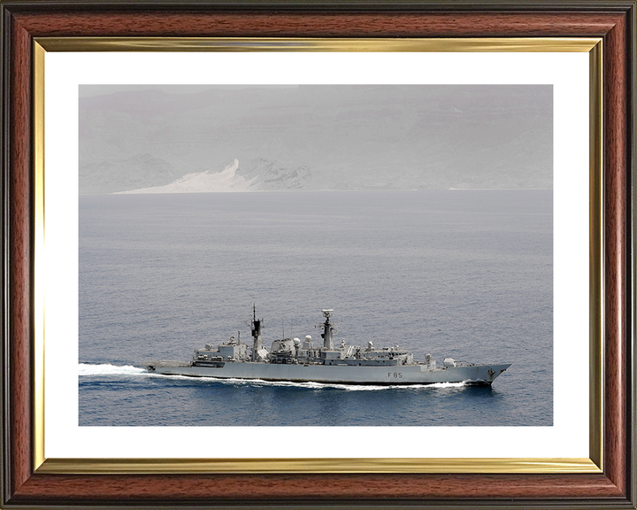 HMS Cumberland (F85) Royal Navy Type 22 Frigate At Speed Photo Print Wall Art Decor Posters, Prints, & Visual Artwork Hampshire Prints 10 x 8 Classic Frame Yes