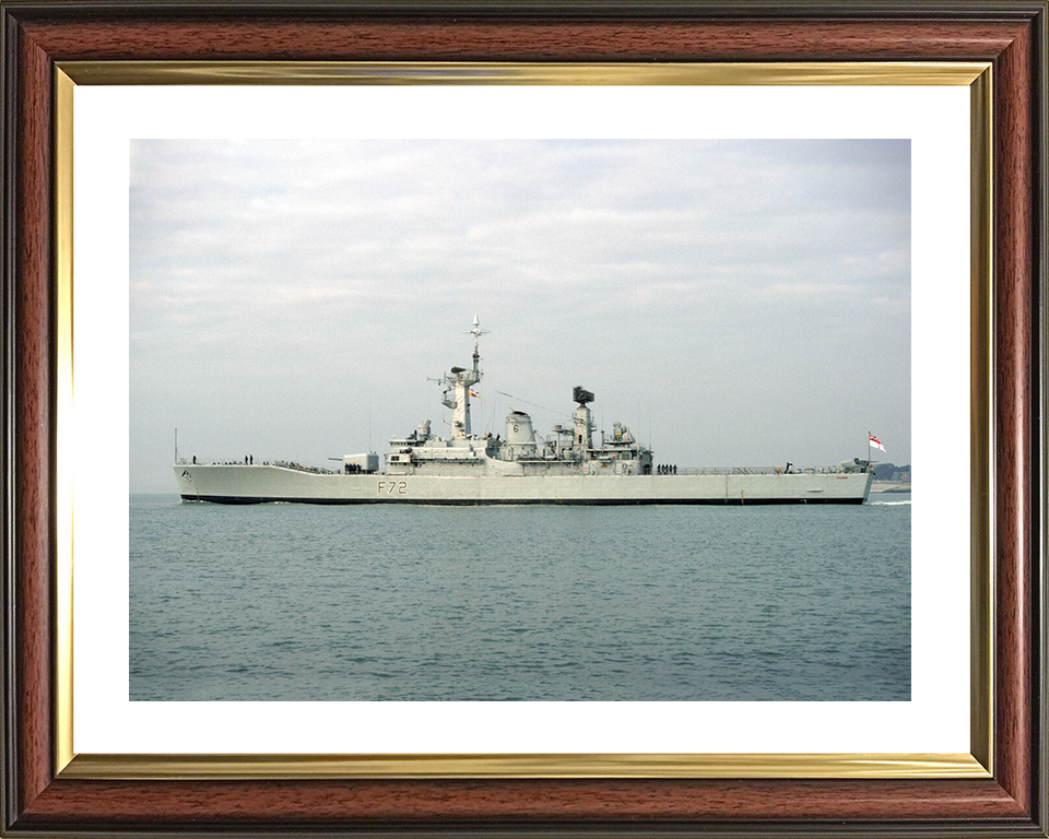 HMS Ariadne (F72) Royal Navy Leander Class Frigate Port Beam View In Colour Photo Print Wall Art Decor Posters, Prints, & Visual Artwork Hampshire Prints 10 x 8 Classic Frame Yes
