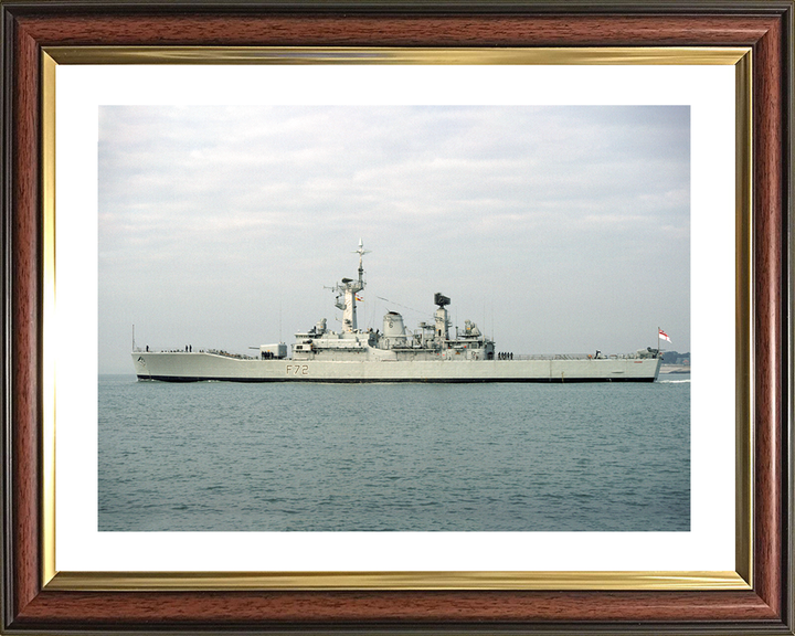 HMS Ariadne (F72) Royal Navy Leander Class Frigate Port Beam View In Colour Photo Print Wall Art Decor Posters, Prints, & Visual Artwork Hampshire Prints 10 x 8 Classic Frame Yes