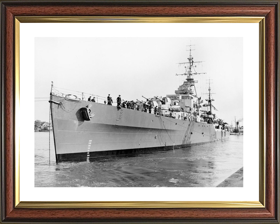 HMS Black Prince (81) Royal Navy Dido Class Cruiser Coming Alongside Photo Print Wall Art Decor Posters, Prints, & Visual Artwork Hampshire Prints 10 x 8 Classic Frame Yes