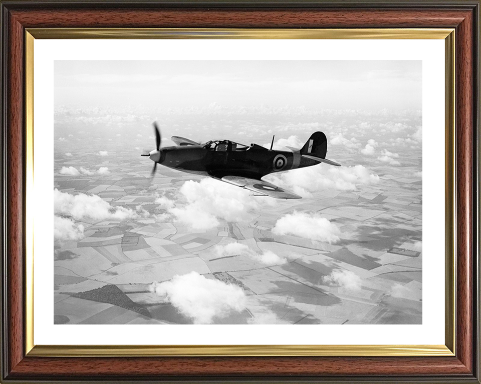 RAF Bell P-39 Airacobra Mk 2 in flight Photo Print - Royal Air Force Aircraft Hampshire Prints 10 x 8 Classic Frame Yes