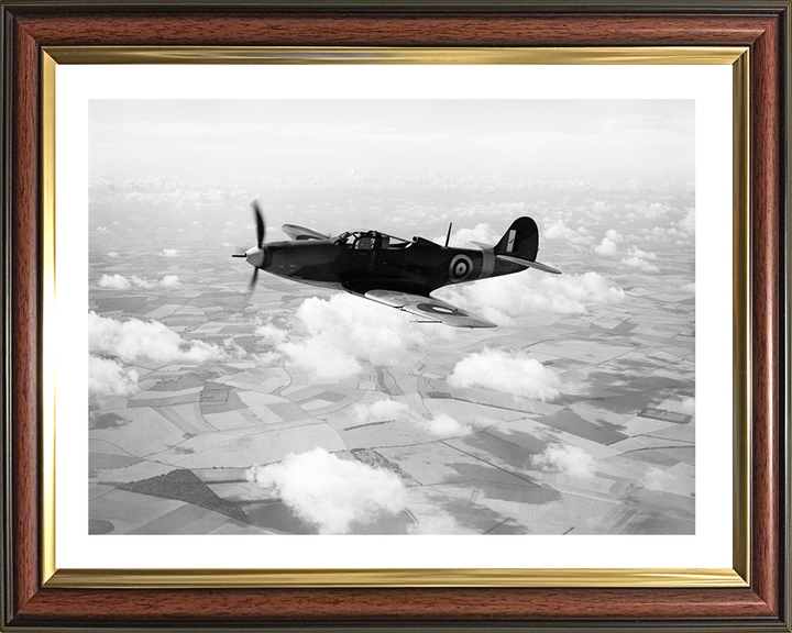 RAF Bell P-39 Airacobra Mk 2 in flight Photo Print - Royal Air Force Aircraft Hampshire Prints 10 x 8 Classic Frame Yes
