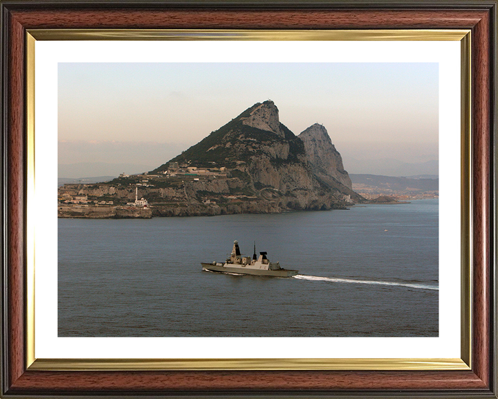 HMS Defender (D36) Photo Print - Gibraltar 2015 - Royal Navy Type 45 Destroyer Hampshire Prints 10 x 8 Classic Frame Yes