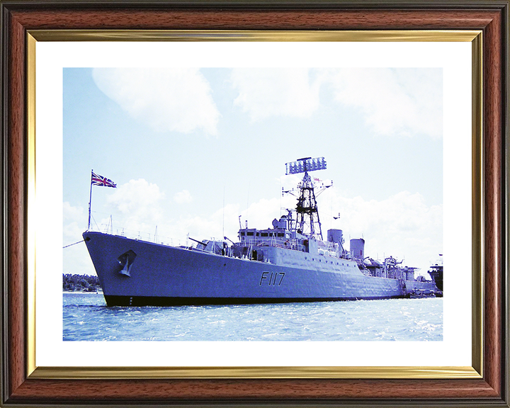 HMS Ashanti (F117) Royal Navy Tribal Class Frigate At A Buoy Photo Print Wall Art Decor Posters, Prints, & Visual Artwork Hampshire Prints 10 x 8 Classic Frame Yes