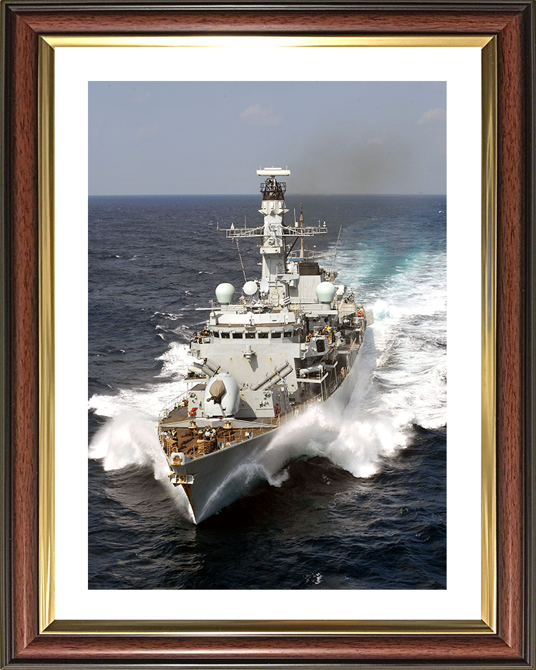 HMS Portland (F79) Photo Print - At Speed 2008 - Royal Navy Type 23 Frigate Hampshire Prints 10 x 8 Classic Frame Yes