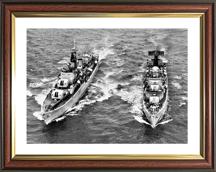 HMS Delight and HMS Battleaxe Royal Navy Warships At Sea Photo Print Wall Art Decor Posters, Prints, & Visual Artwork Hampshire Prints 10 x 8 Classic Frame Yes