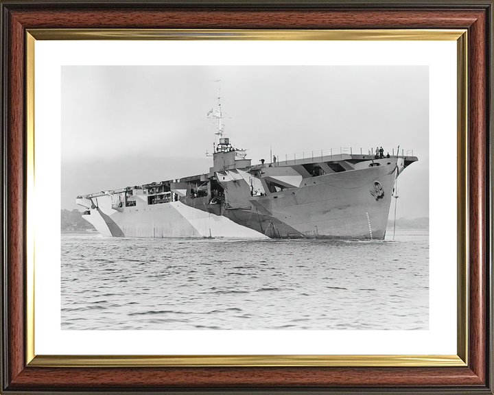 HMS Activity (D94) Royal Navy Escort Carrier Photo Print Starboard Bow View Warship Wall Art Posters, Prints, & Visual Artwork Hampshire Prints 10 x 8 Classic Frame Yes