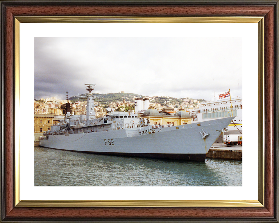 HMS Boxer (F92) Royal Navy Type 22 Frigate Alongside Photo Print Wall Art Decor Posters, Prints, & Visual Artwork Hampshire Prints 10 x 8 Classic Frame Yes