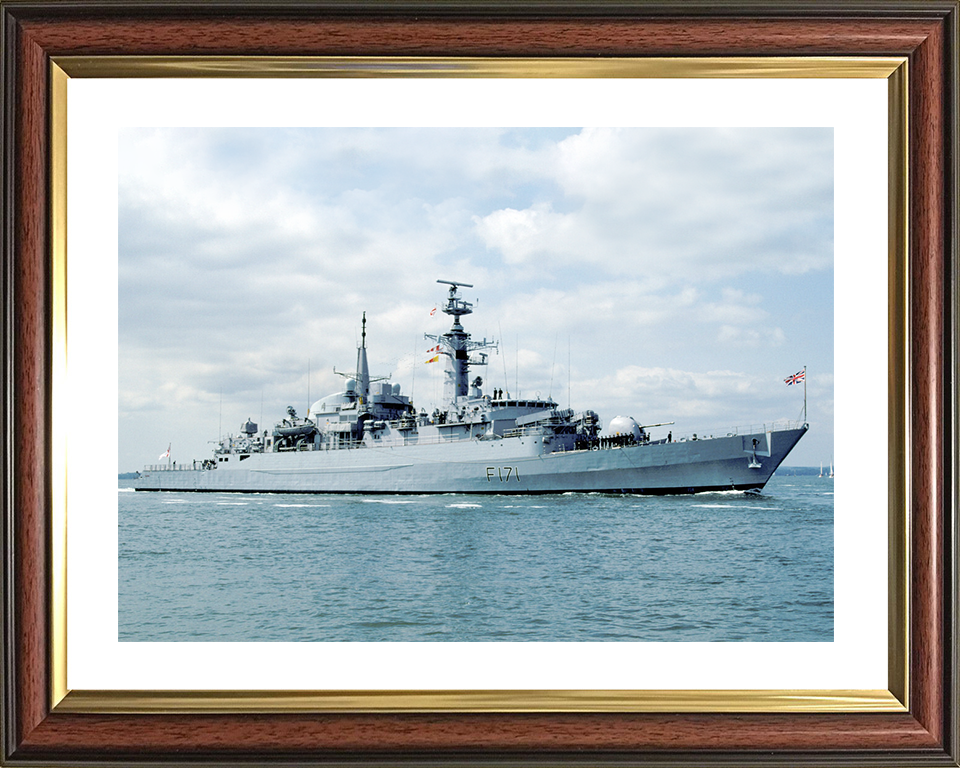HMS Active (F171) Royal Navy Type 21 Frigate Photo Print Starboard View Warship Wall Art Posters, Prints, & Visual Artwork Hampshire Prints 10 x 8 Classic Frame Yes