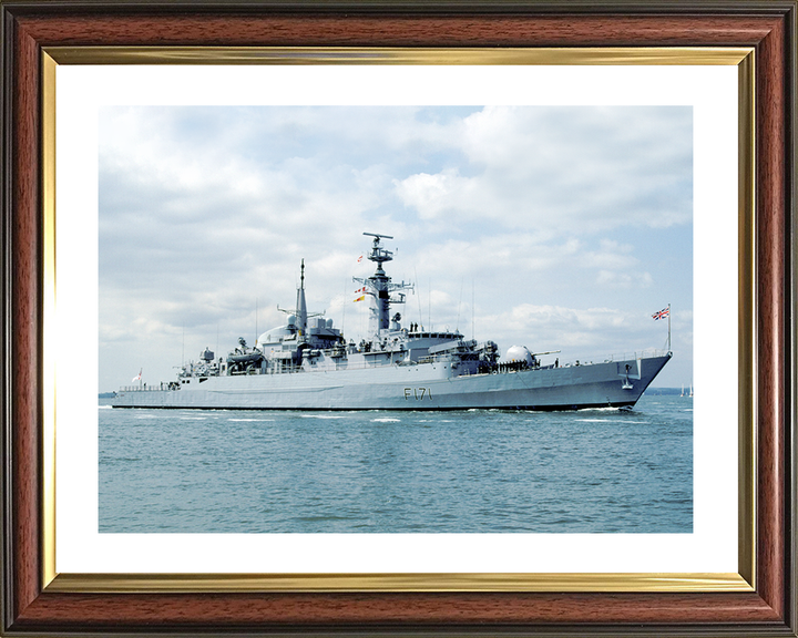 HMS Active (F171) Royal Navy Type 21 Frigate Photo Print Starboard View Warship Wall Art Posters, Prints, & Visual Artwork Hampshire Prints 10 x 8 Classic Frame Yes