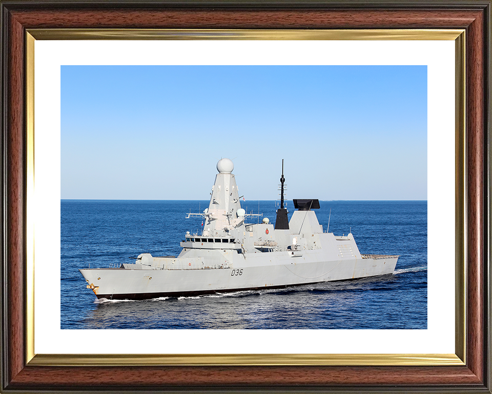 HMS Defender (D36) Royal Navy Type 45 Destroyer High Port Side View Photo Print Wall Art Decor Posters, Prints, & Visual Artwork Hampshire Prints 10 x 8 Classic Frame Yes
