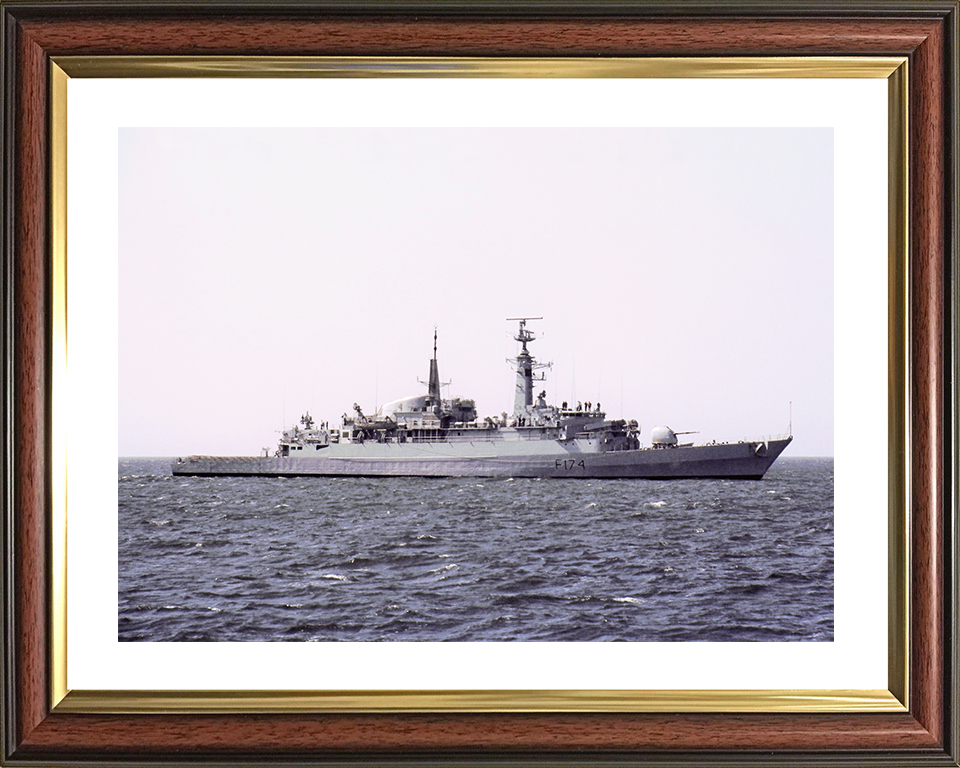HMS Alacrity (F174) Royal Navy Type 21 Frigate Starboard Beam View Photo Print Wall Art Naval Decor Posters, Prints, & Visual Artwork Hampshire Prints 10 x 8 Classic Frame Yes