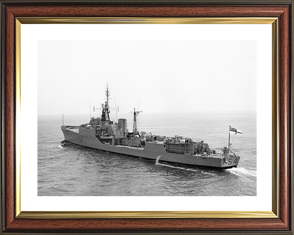 HMS Hardy (F54) Photo Print - At sea 1956 - Royal Navy Blackwood Class Frigate Hampshire Prints 10 x 8 Classic Frame Yes