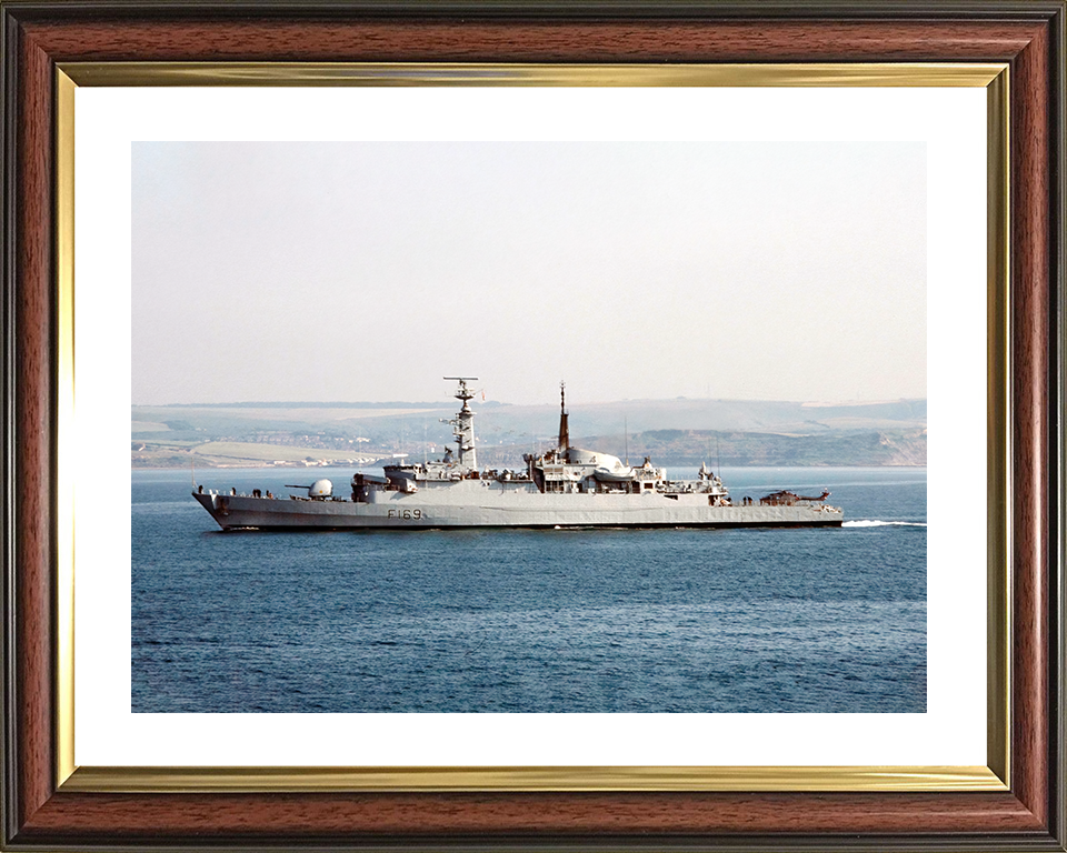 HMS Amazon (F169) Royal Navy Type 21 Frigate Low Port Beam View Photo Print Wall Art Decor Posters, Prints, & Visual Artwork Hampshire Prints 10 x 8 Classic Frame Yes