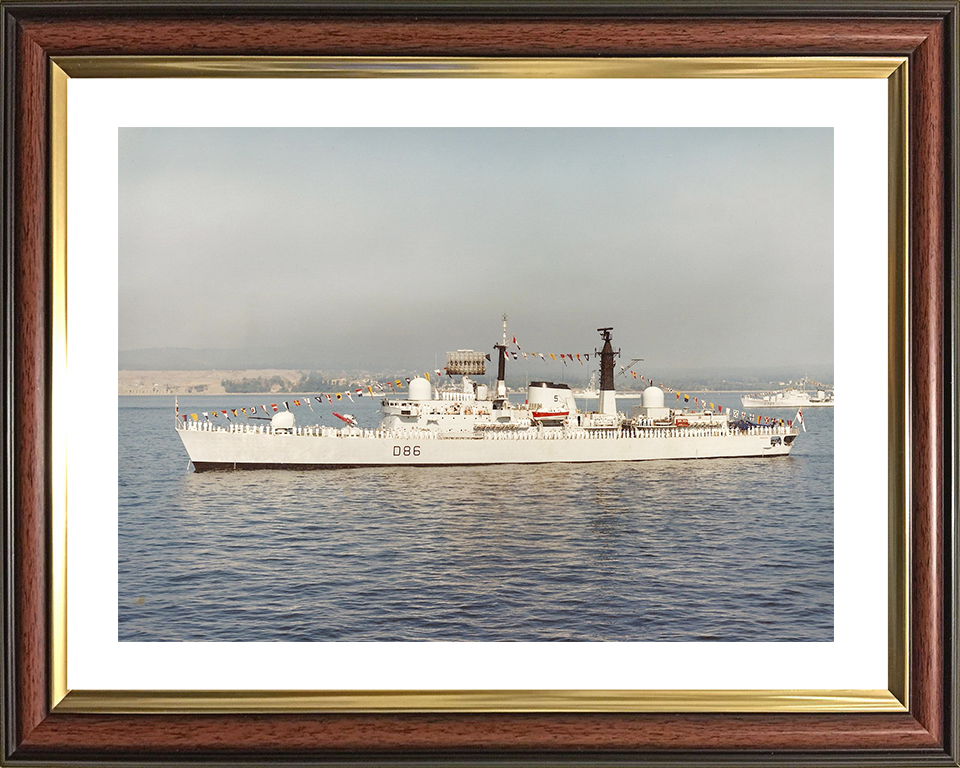HMS Birmingham (D86) Royal Navy Type 42 Destroyer Dress Ship Photo Print Wall Art Decor Posters, Prints, & Visual Artwork Hampshire Prints 10 x 8 Classic Frame Yes