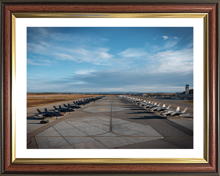 RAF USAF and RAAF F-35s on the line Photo Print - Royal Air Force Aircraft Hampshire Prints 10 x 8 Classic Frame Yes