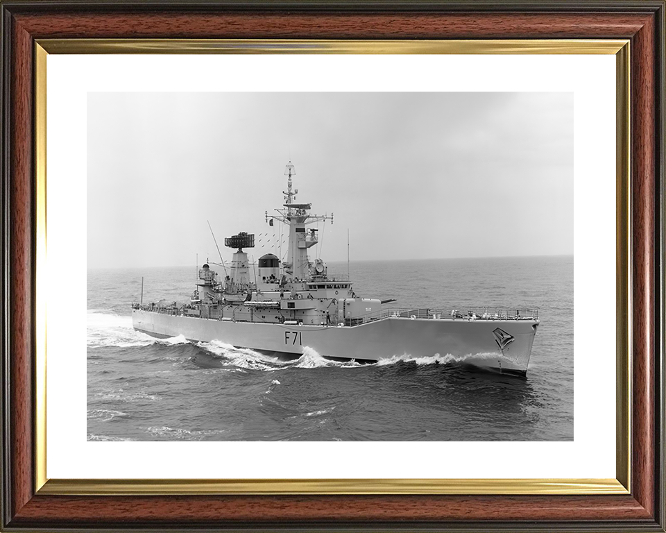 HMS Scylla (F71) Photo Print - At Sea 1970 - Royal Navy Leander Class Frigate Posters, Prints, & Visual Artwork Hampshire Prints 10 x 8 Classic Frame Yes