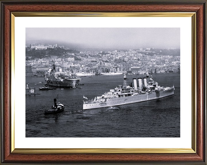HMS Cumberland (57) Royal Navy County Class Cruiser Warship Naples 1955 Photo Print Wall Art Decor Posters, Prints, & Visual Artwork Hampshire Prints 10 x 8 Classic Frame Yes