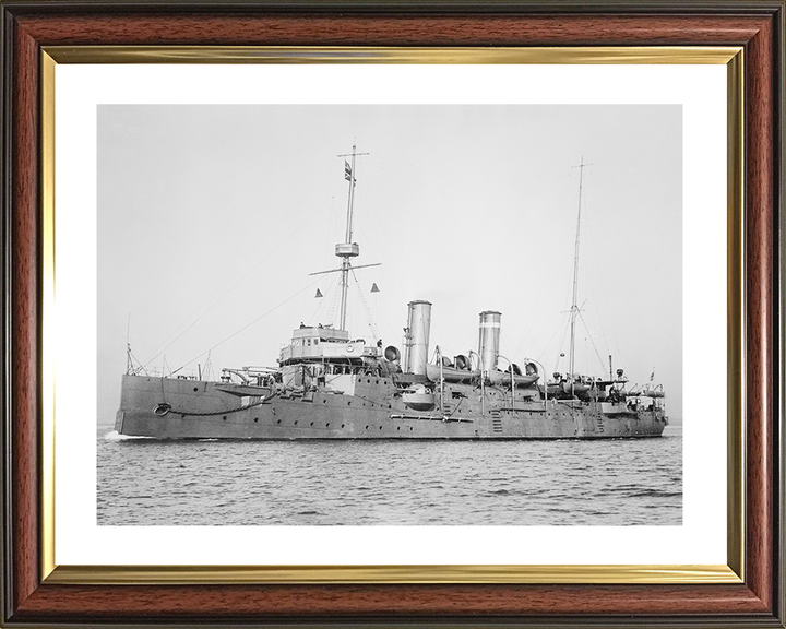 HMS Bonaventure (1892) Royal Navy Astraea Class Cruiser Port Side View Photo Print Wall Art Decor Posters, Prints, & Visual Artwork Hampshire Prints 10 x 8 Classic Frame Yes