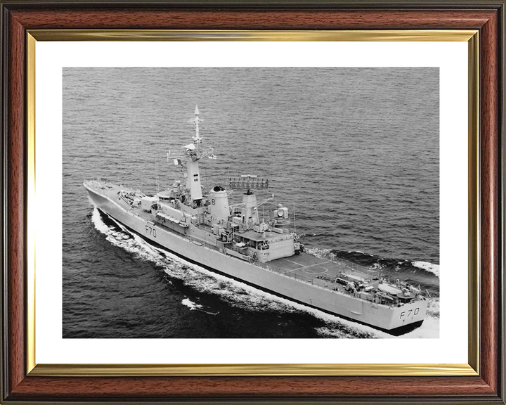 HMS Apollo (F70) Royal Navy Leander Class Frigate High Port Quarter View Photo Print Wall Art Decor Posters, Prints, & Visual Artwork Hampshire Prints 10 x 8 Classic Frame Yes