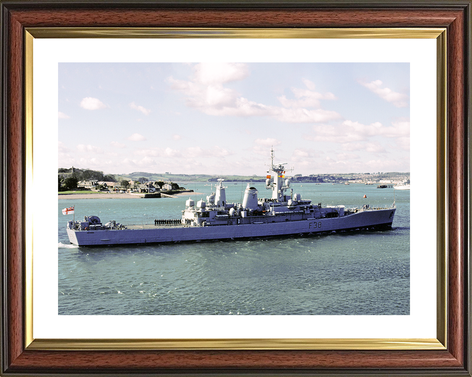 HMS Arethusa (F38) Royal Navy Leander Class Frigate Entering Harbour Photo Print Wall Art Decor Posters, Prints, & Visual Artwork Hampshire Prints 10 x 8 Classic Frame Yes