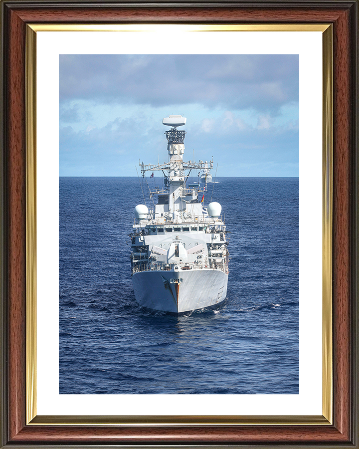 HMS Richmond (F239) Photo Print - Bow View 2025 - Royal Navy Type 23 Frigate Hampshire Prints 10 x 8 Classic Frame Yes