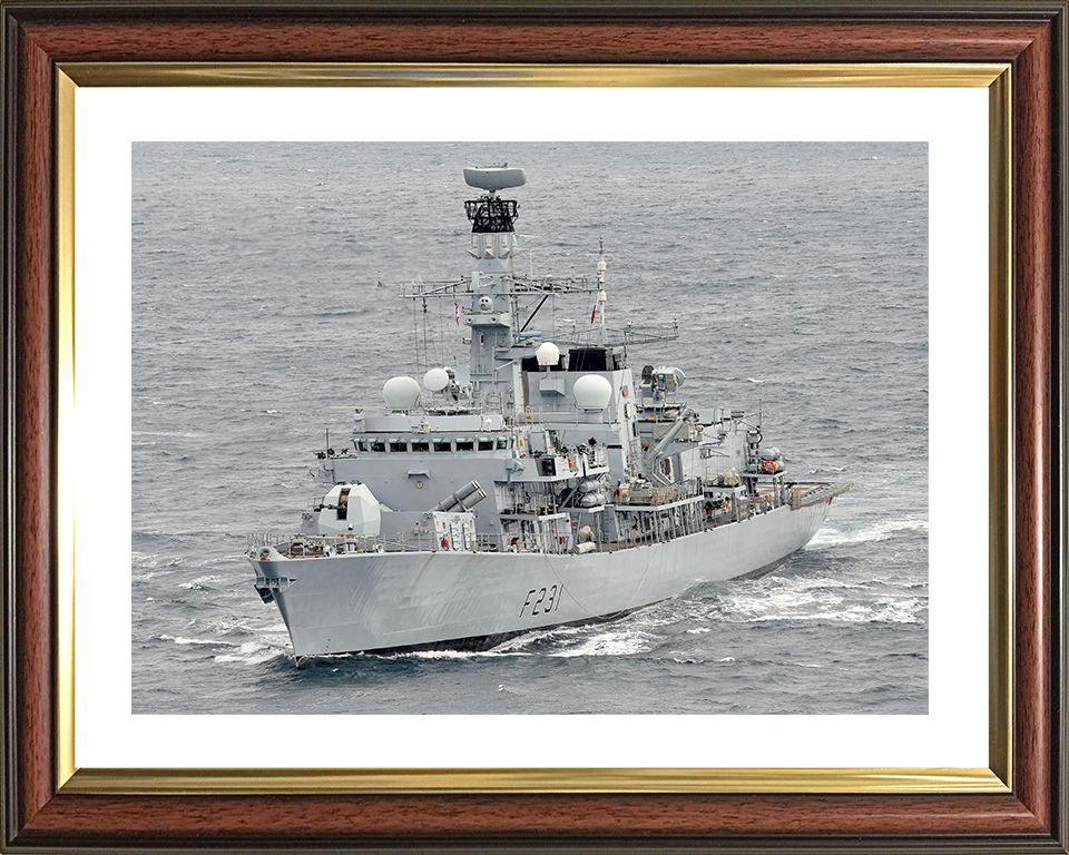 HMS Argyll (F231) Royal Navy Type 23 Frigate Caribbean 2014 Photo Print Wall Art Naval Decor Posters, Prints, & Visual Artwork Hampshire Prints 10 x 8 Classic Frame Yes