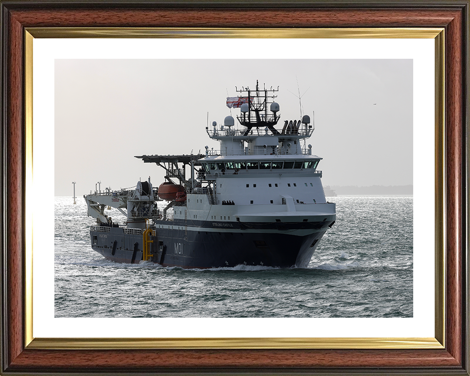HMS Stirling Castle (M01) Photo Print - Enters Portsmouth 2025 - Royal Navy Mine Countermeasures Support Vessel