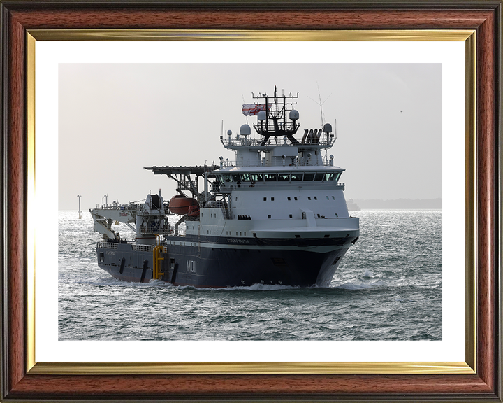 HMS Stirling Castle (M01) Photo Print - Enters Portsmouth 2025 - Royal Navy Mine Countermeasures Support Vessel