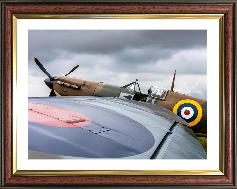 RAF Spitfire cockpit Close Up Photo Print - Royal Air Force Aircraft Hampshire Prints 10 x 8 Classic Frame Yes