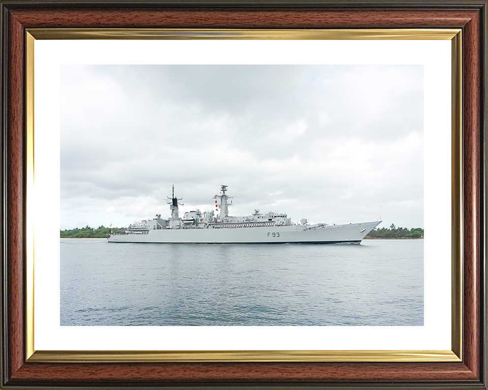 HMS Beaver (F93) Royal Navy Type 22 Frigate Entering Pearl Harbour Photo Print Wall Art Decor Posters, Prints, & Visual Artwork Hampshire Prints 10 x 8 Classic Frame Yes