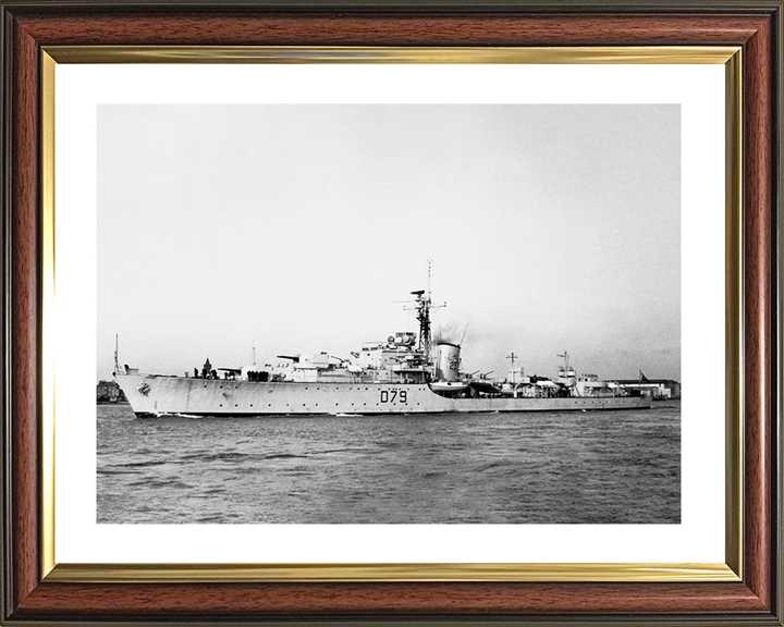 HMS Cadiz (D79) Royal Navy Battle Class Destroyer Port Side View Photo Print Wall Art Decor Posters, Prints, & Visual Artwork Hampshire Prints 10 x 8 Classic Frame Yes