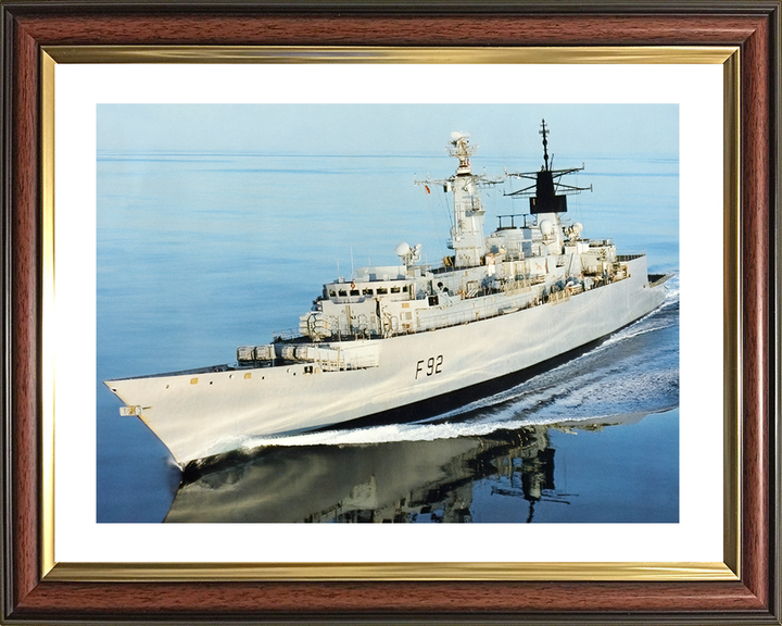 HMS Boxer (F92) Royal Navy Type 22 Frigate Port Side Reflections Photo Print Wall Art Decor Posters, Prints, & Visual Artwork Hampshire Prints 10 x 8 Classic Frame Yes