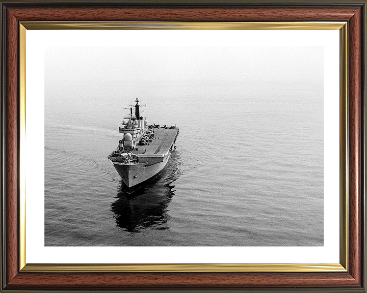 HMS Invincible (R05) Photo Print - Mediterranean 1990 - Royal Navy Invincible Class Aircraft Carrier Hampshire Prints 10 x 8 Classic Frame Yes