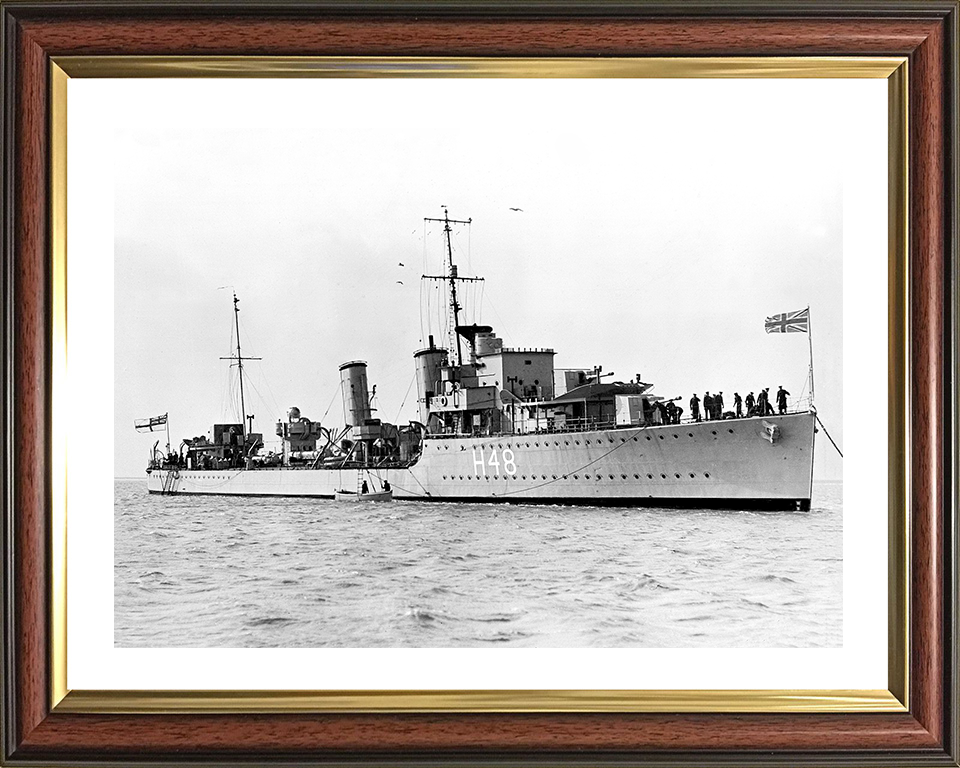 HMS Crescent (H48) Photo Print - At Anchor - Royal Navy C Class Destroyer Posters, Prints, & Visual Artwork Hampshire Prints 10 x 8 Classic Frame Yes