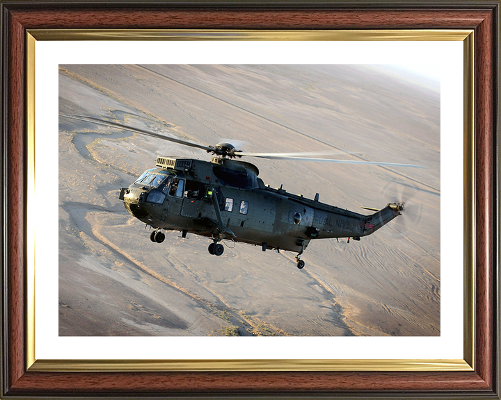 Sea King Mk4 Helicopter Helmand Province 2011 Photo Print - Royal Navy Aircraft Posters, Prints, & Visual Artwork Hampshire Prints 10 x 8 Classic Frame Yes