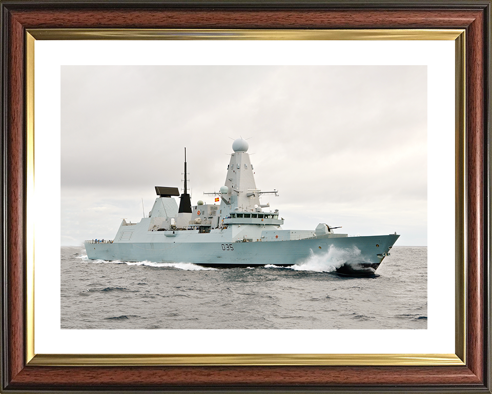 HMS Dragon (D35) Royal Navy Type 45 Destroyer Underway Starboard View Photo Print Wall Art Decor Posters, Prints, & Visual Artwork Hampshire Prints 10 x 8 Classic Frame Yes