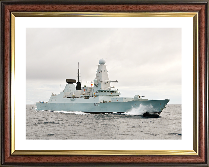 HMS Dragon (D35) Royal Navy Type 45 Destroyer Underway Starboard View Photo Print Wall Art Decor Posters, Prints, & Visual Artwork Hampshire Prints 10 x 8 Classic Frame Yes