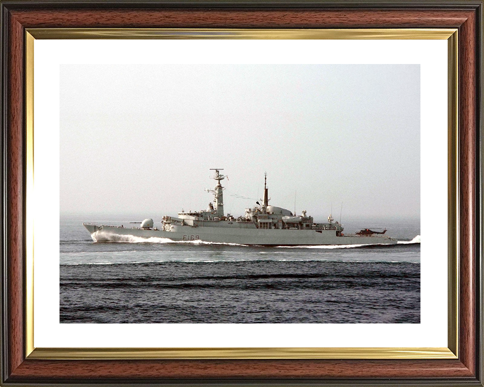 HMS Amazon (F169) Royal Navy Type 21 Frigate At Speed Photo Print Wall Art Decor Posters, Prints, & Visual Artwork Hampshire Prints 10 x 8 Classic Frame Yes
