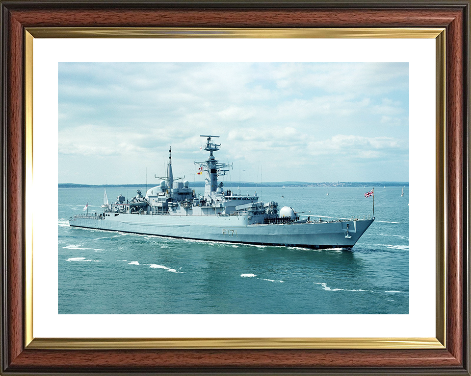 HMS Active (F171) Royal Navy Type 21 Frigate Photo Print Warship Wall Art Poster Posters, Prints, & Visual Artwork Hampshire Prints 10 x 8 Classic Frame Yes