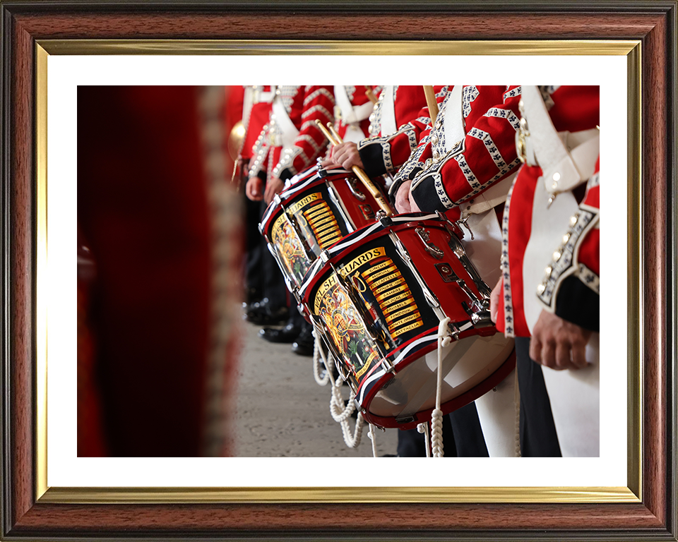 Drummers from The band of the Welsh Guards Photo Print - British Army Hampshire Prints 10 x 8 Classic Frame Yes