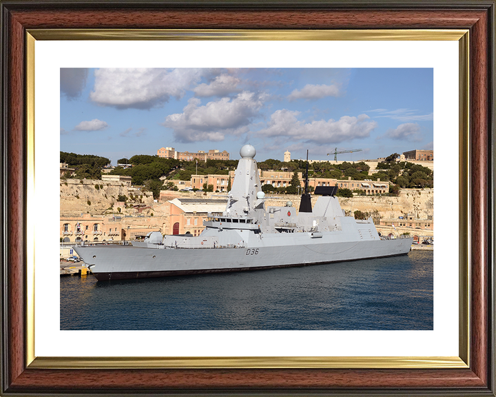 HMS Defender (D36) Photo Print - Valletta 2014 - Royal Navy Type 45 Destroyer Posters, Prints, & Visual Artwork Hampshire Prints 10 x 8 Classic Frame Yes
