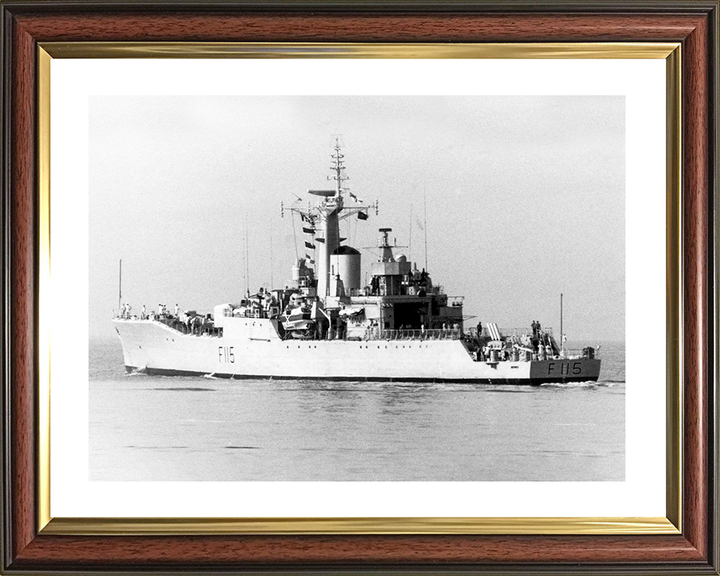 HMS Berwick (F115) Royal Navy Rothesay Class Frigate Port Quarter View Photo Print Wall Art Decor Posters, Prints, & Visual Artwork Hampshire Prints 10 x 8 Classic Frame Yes